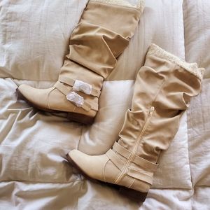 Cream Boots
